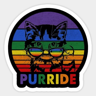 Pride Cat Gay LGBTQ Rainbow Flag Sticker